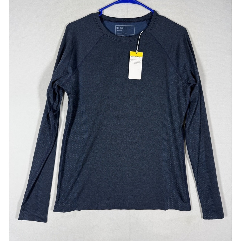 NWT Figs Salta Seamless Long Sleeve Underscrub Shirt Womens XL Navy Medical